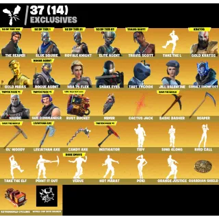 Fortnite Game Account (256 Skins + The Reaper + Travis Scott + Leviathan Axe + MORE EXCLUSIVES!)