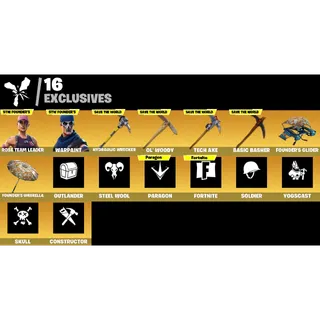 Fortnite Game Account (16 skins + OG STW + YOGCAST YT BANNER + 4K VBUCKS + MORE)