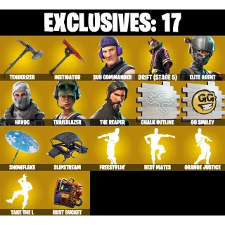 Fortnite Game Account (14 Skins + The Reaper + Twitch Prime Pack #1 and #2 + Elite agent + More)