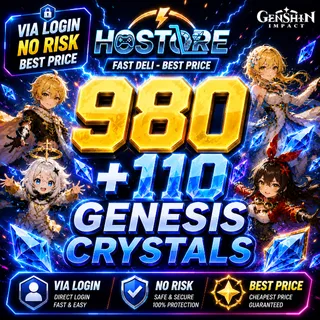 980 +110 Genesis Crystals [Via Login | No risk] Genshin Impact