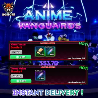 🌪️Anime Vanguards: Xmas Value Bundle 3 + 4 (own 2 per player)