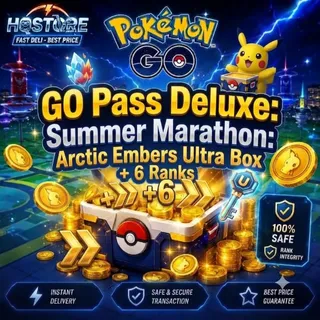 GO Pass Deluxe:Summer Marathon: Arctic Embers Ultra Box + 6 Ranks Pokemon Go
