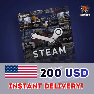 💻Steam Wallet 200 USD