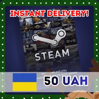 💻Steam Wallet 50 UAH | Ukraine