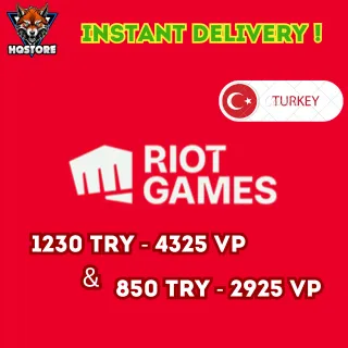 [TRY] Riot Cash Valorant - 7250VP (4325 VP CARD + 2925 VP CARD)