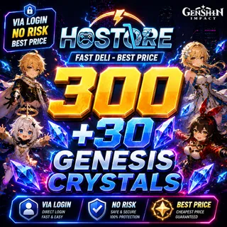 300 + 30 Genesis Crystals [Via Login | No risk] Genshin Impact
