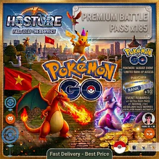Premium Battle Pass x 185 Pokemon Go
