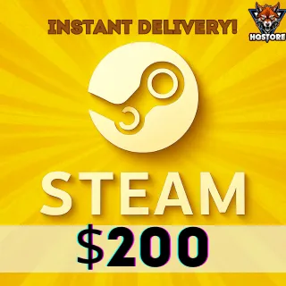 💻 Steam Wallet US - 200 USD