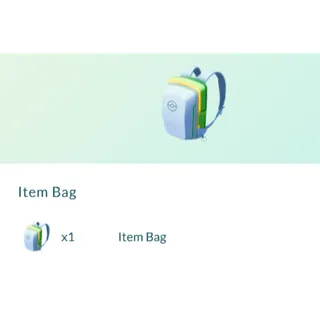 x1 Item Bag Pokemon Go