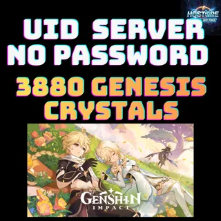 3880 Genesis Crystals [UID + Server] Genshin Impact