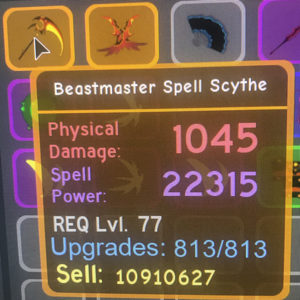 Other Dungeon Quest Beastmaster Spell Scythe In Game Items Gameflip - roblox dungeon quest beastmaster spell scythe