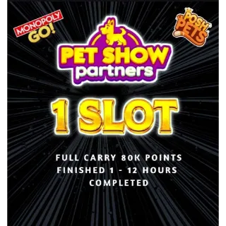 1 Slot Pet Show Partners Event Monopoly Go