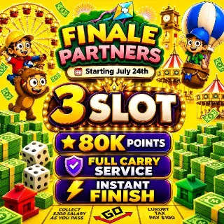Monopoly Go! Finale Partners Event Full Carry 80k Points ( 3 Slot )