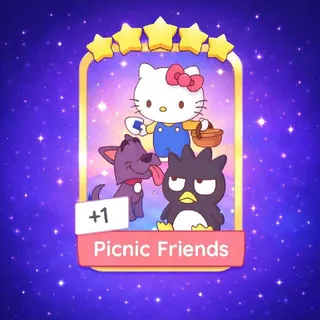 Picnic Friends 5⭐ Gold Sticker Monopoly Go Golden Blitz