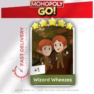 Wizard Wheezes- Monopoly Go 5 Stars 🌟🌟🌟🌟🌟 Sticker⚡ Fast Delivery ⚡