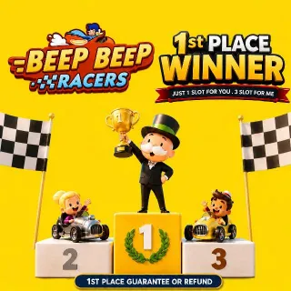 🔥BEEP BEEP RACERS MONOPOLY GO ⭐1st PLACE GUARANTEE/REFUND 1 YOURS & 3ME