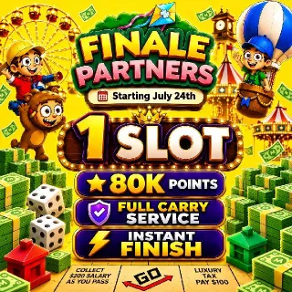 Monopoly Go! Finale Partners Event  Full Carry 80k Points ( 1 Slot )