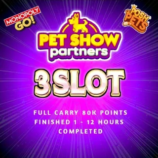 3 Slot Pet Show Partners Event Monopoly Go