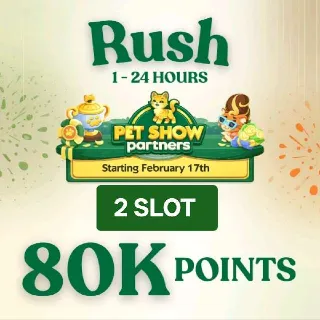 2 X SLOT  PET SHOW PARTNERS MONOPOLOY GO