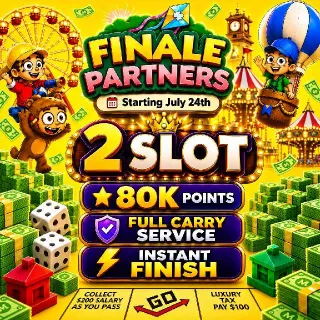 Monopoly Go! Finale Partners Event Full Carry 80k Points ( 2 Slot )