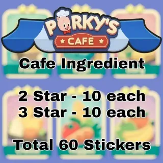 Monopoly Go Cafe Ingredients Set 11 — Essential 60 Sticker Pack