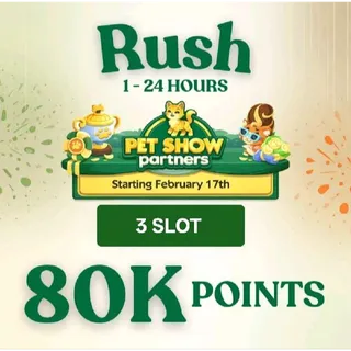 3 Slot Pet Show Partners Event Monopoly Go