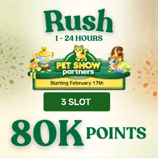 3 Slot Pet Show Partners Event Monopoly Go