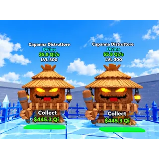 🔥 2X CAPANNA DISTRUTTORE | LVL 300 EACH | 5.82 Qi/s | DIVINE | ⚡ FAST DELIVERY | GO UP FOR BRAINROTS