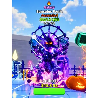 🔥 Galaxy Ascended Sunculus Ferris | LVL 400 MAX | 521.6 Qi/s |⚡FAST DELIVERY 🚀 GO UP FOR BRAINROTS FORTNITE