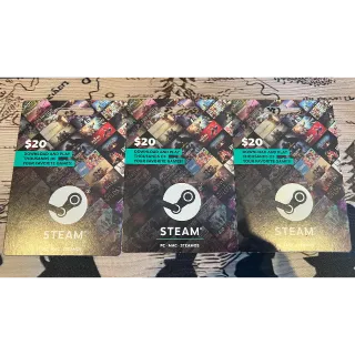 $60 NZD Steam (3 $20 NZD gift cards), 10% off