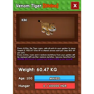 Nightmare Huge Tiger Grow a Garden 