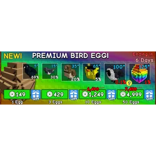 50X PREMIUM BIRD EGG - GROW A GARDEN