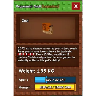 Peppermint Snail Grow a Garden 