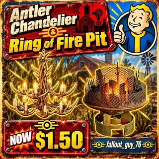 Antler Chandelier & Ring Of Fire Pit