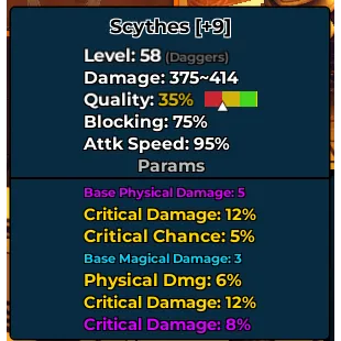 Dungeon Leveling Scythes