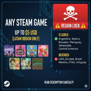 Any Steam Game up to $5