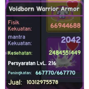 Voidborn Warrior Set Purple | Dungeon Quest