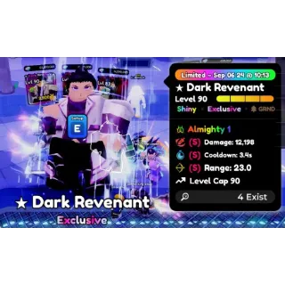 Almighty Shiny Dark Revenant SSS (Limit Breaker/ lv 90) | Anime Defenders