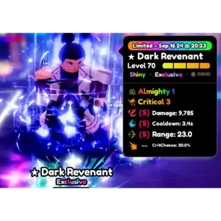 Almighty Shiny Critical 3 Dark Revenant SSS EVO | Anime Defenders