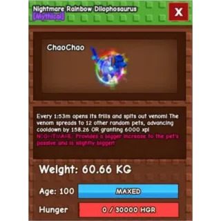 HUGE RAINBOW HATCHED DILOPHOSAURUS 60KG+