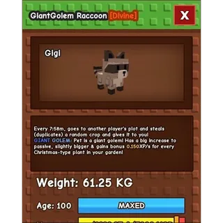 COLOSSAL GIANTGOLEM RACOON