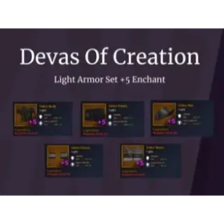 Light Armor Set Bundle +5 Enchant