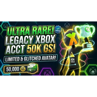 OG Xbox 360 Legacy Account - 50k GS - RARE Assets & Avatar