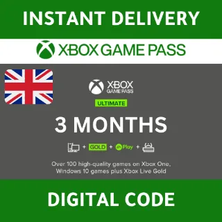 XBOX GAME PASS ULTIMTE 3 MONTHS (UK) - DIGITAL KEY - INSTANT DELIVERY