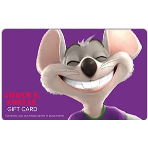 Chuck E. Cheese $25.00 USD Other (You can keep the card and use it whenever you want)