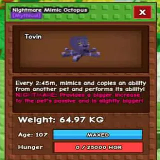 Grow a Garden 64.97kg Mimic