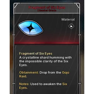 Jujutsu Zero 10x Fragment of Six Eye