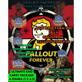 Fallout 76 PC Raid Carry 4 Stage Completion (1/2/3/5) 10X 