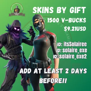 FORTNITE 1500V SKIN BY GIFT