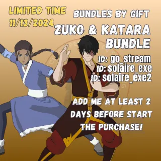 (LIMITED TIME) skin zuko & katara bundle by gift